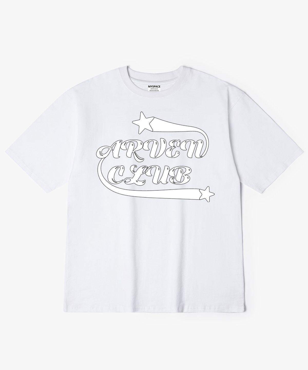 아르벤클럽(ARVEN CLUB) 스타 스우시 스크립트 반팔티셔츠