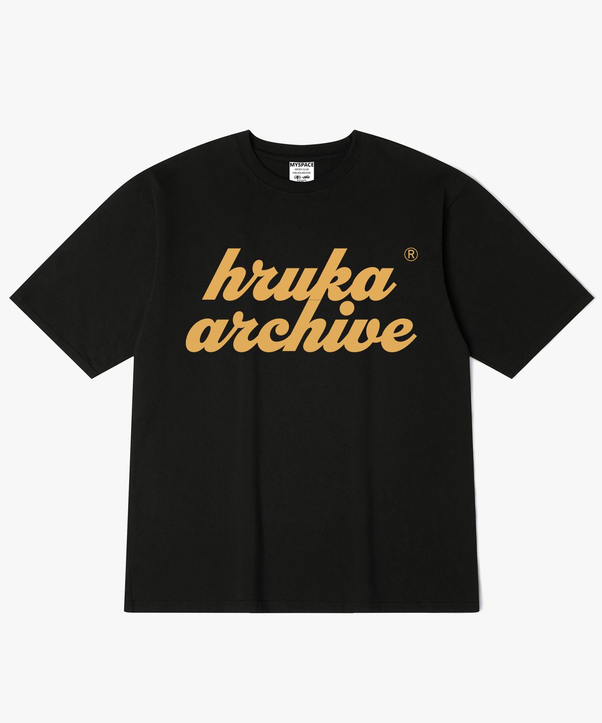 히루카 아카이브(HIRUKA ARCHIVE) OVERLAP 옐로우 로고 반팔티셔츠