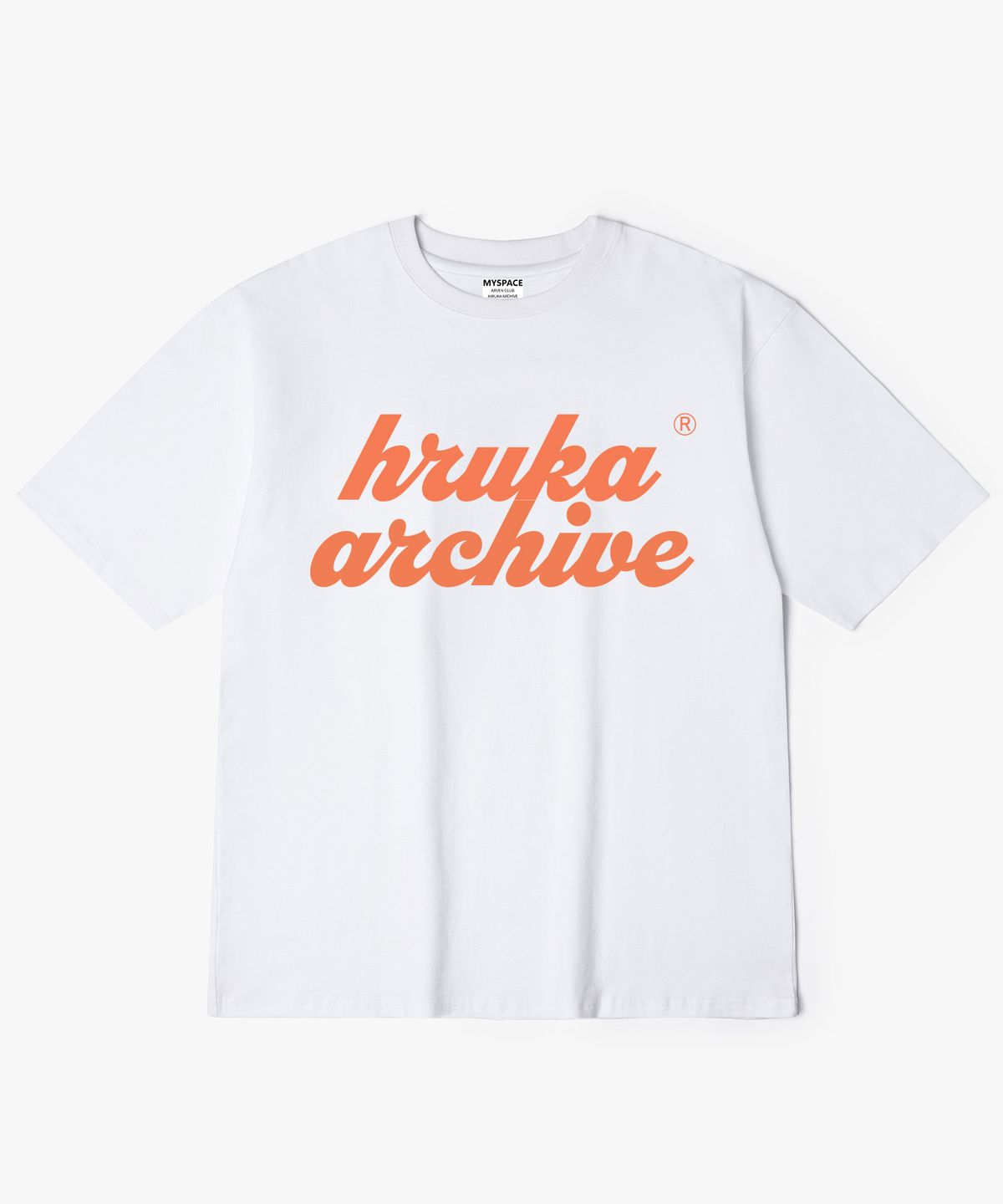 히루카 아카이브(HIRUKA ARCHIVE) OVERLAP 오렌지 로고 반팔티셔츠