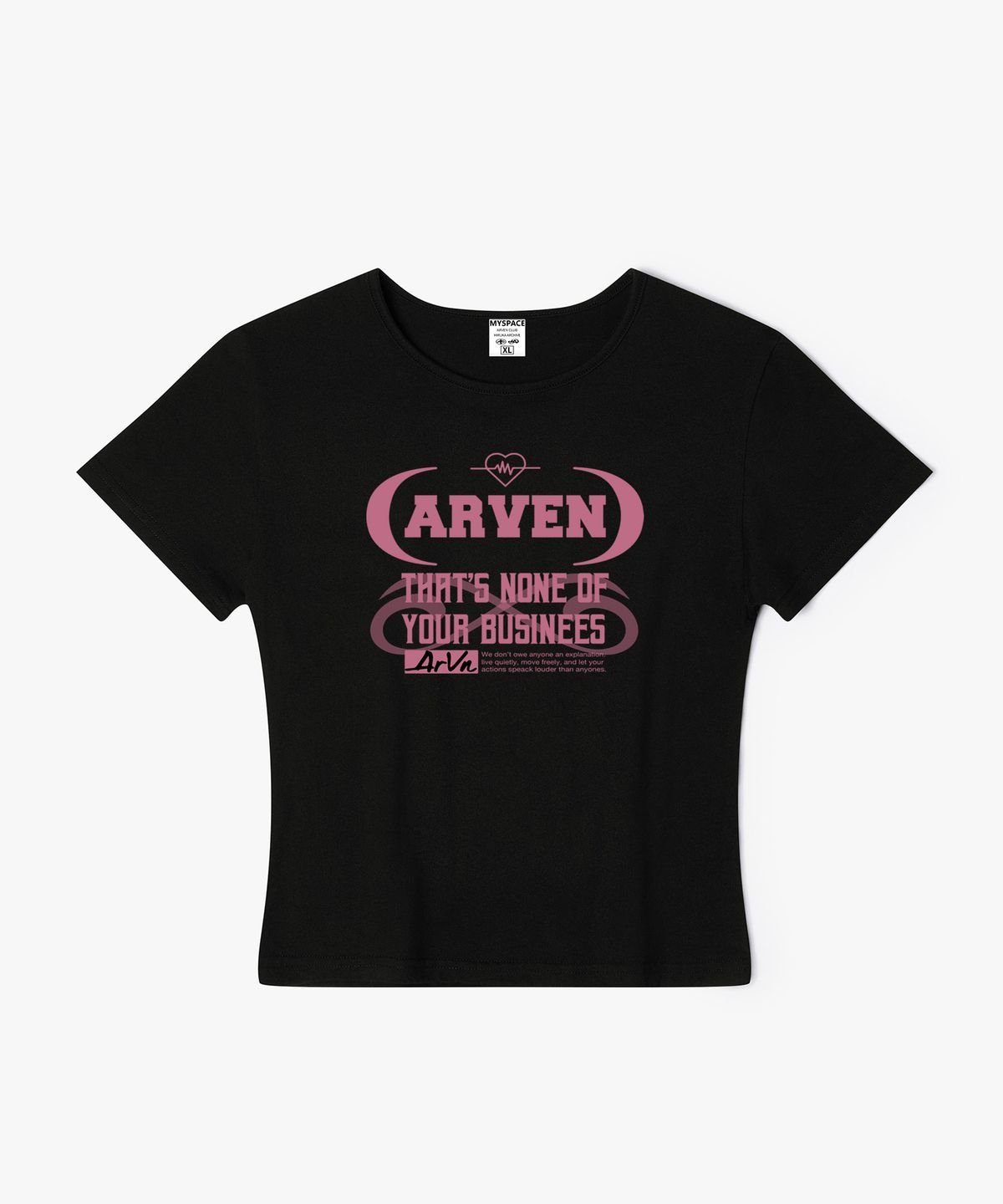 아르벤클럽(ARVEN CLUB) 비지니스 로고 여성 슬림핏 반팔티셔츠