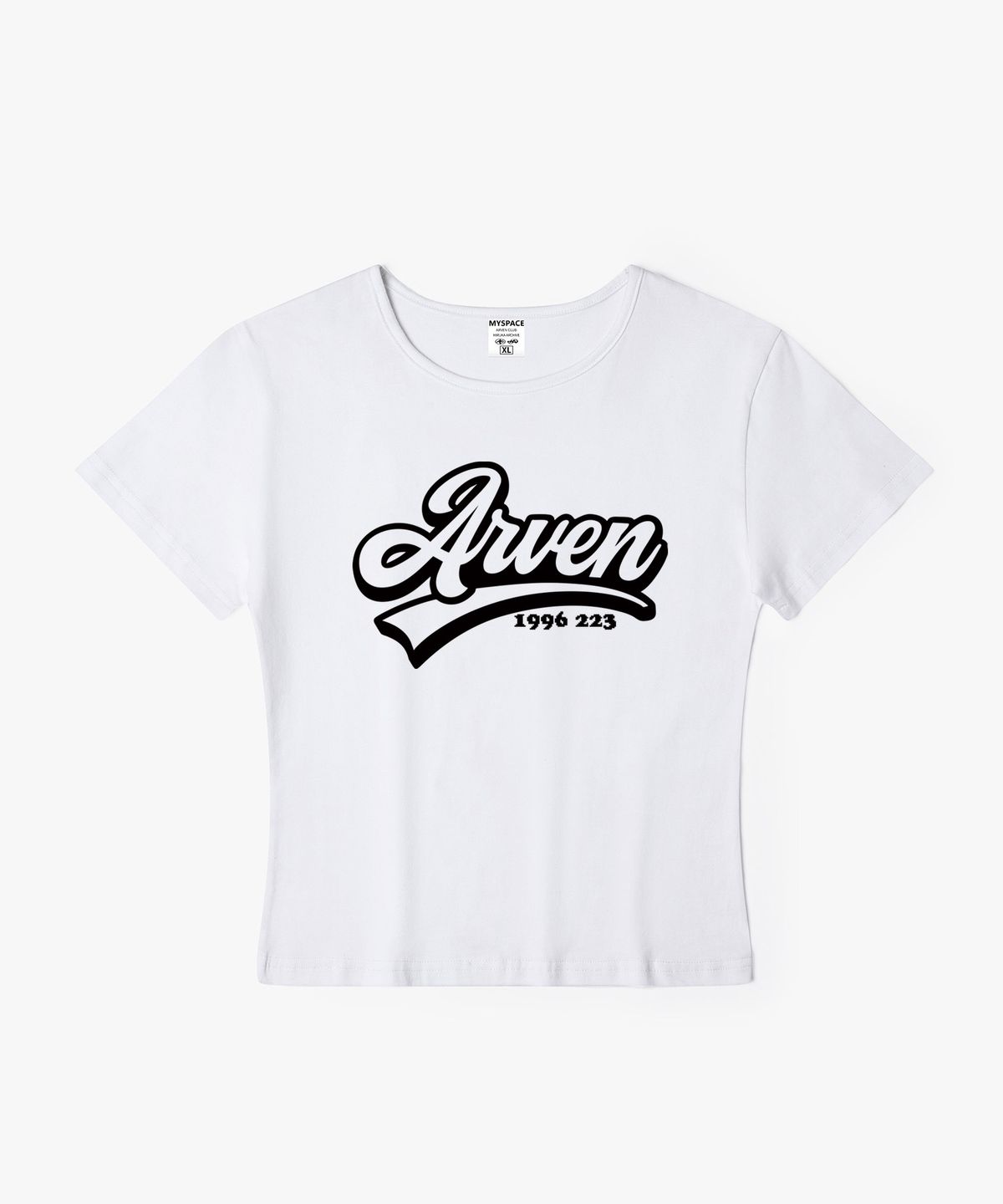 아르벤클럽(ARVEN CLUB) 스트로크 커브 심볼 여성 슬림핏 반팔티셔츠
