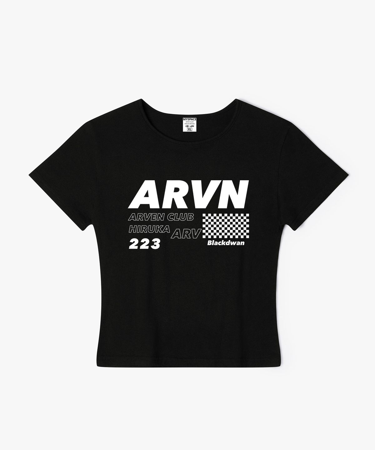 아르벤클럽(ARVEN CLUB) 레이어드 레이싱 223 여성 슬림핏 반팔티셔츠