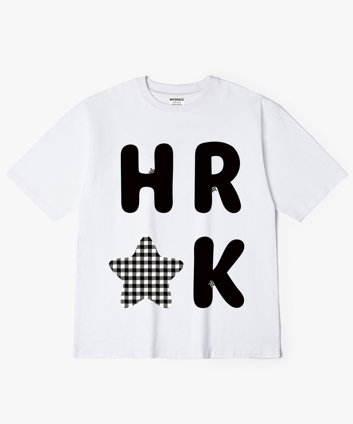 히루카 아카이브(HIRUKA ARCHIVE) HRK 히든 스타 체크 반팔티셔츠