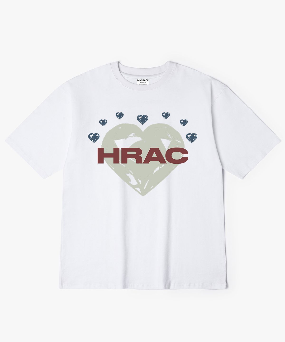 히루카 아카이브(HIRUKA ARCHIVE) HRAC 레이어드 하트 반팔티셔츠