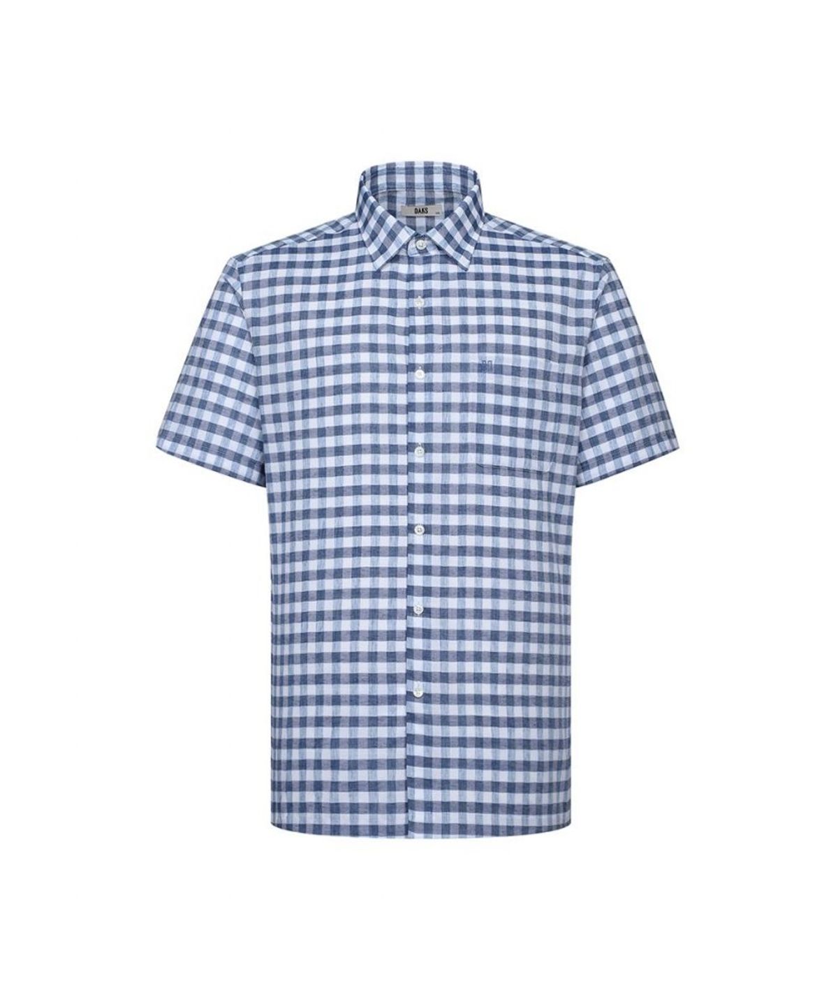 닥스셔츠(DAKS SHIRTS) 린넨혼방 스몰체크 캐주얼 반팔셔츠_DLS1SHCS105B1