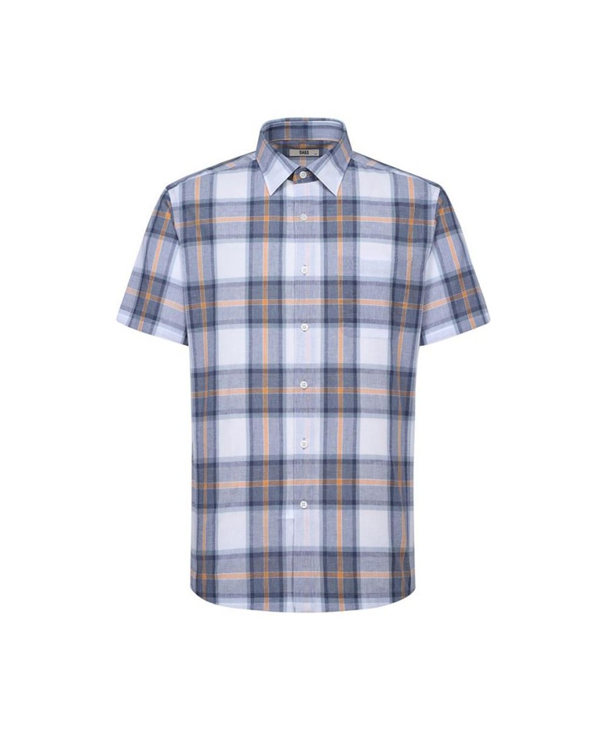 닥스셔츠(DAKS SHIRTS) 린넨혼방 미디움체크 캐주얼 반팔셔츠_DLS3SHCS123B1