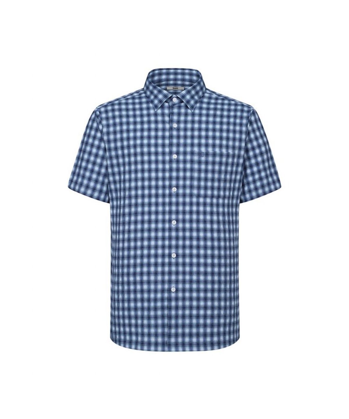 닥스셔츠(DAKS SHIRTS) 린넨혼방 이지케어 스몰체크 스트레치 반팔셔츠_DLS1SHCS104N1
