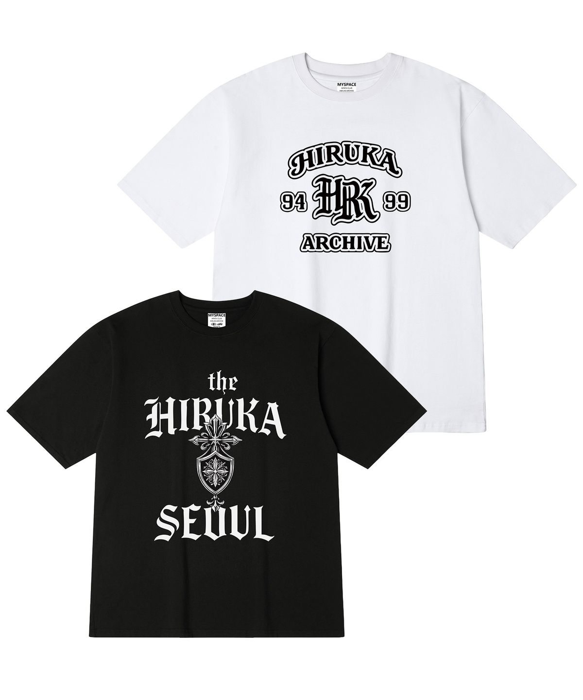 히루카 아카이브(HIRUKA ARCHIVE) [SET]9499 메탈 반팔티셔츠 2종 세트