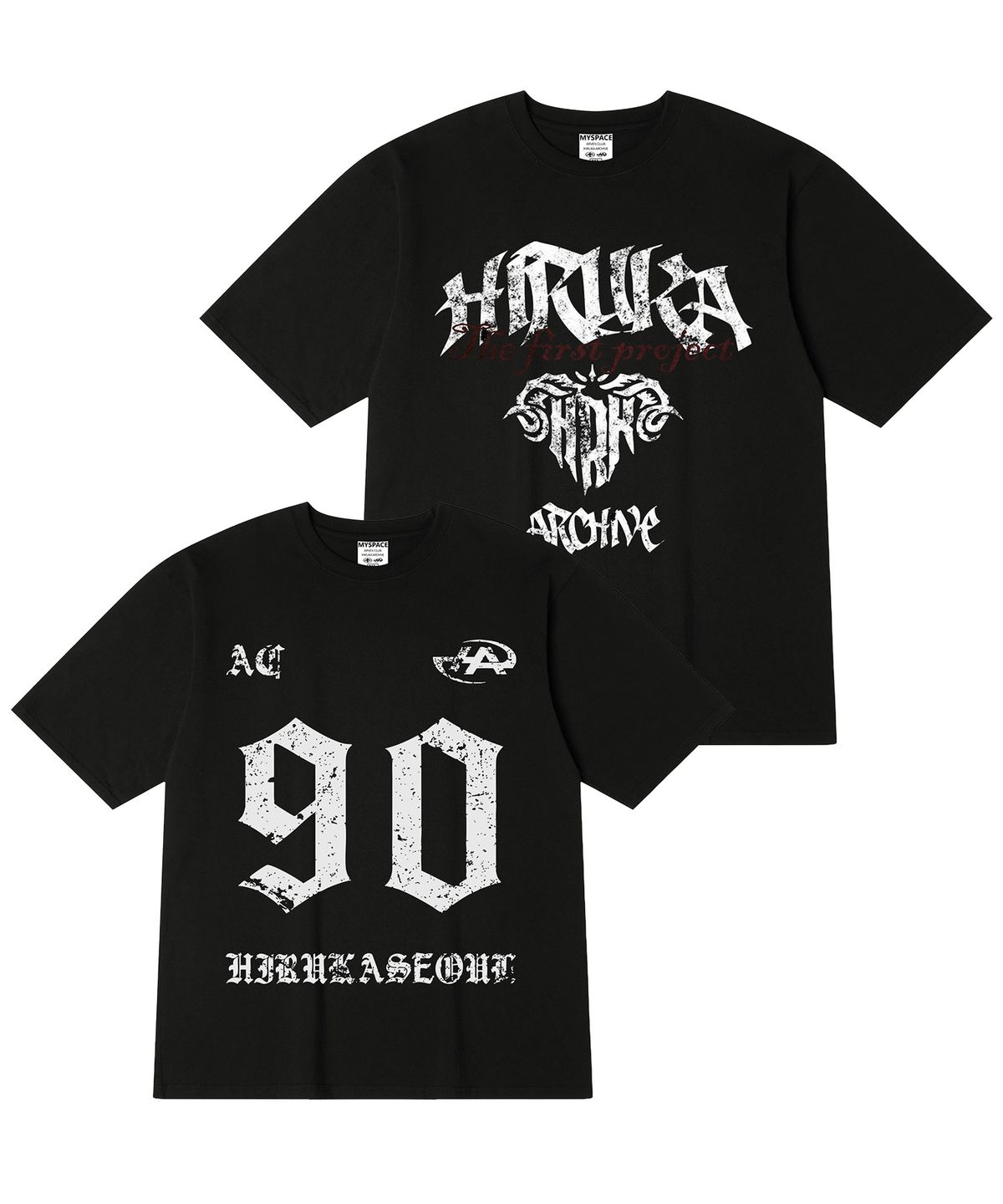 히루카 아카이브(HIRUKA ARCHIVE) [SET]90 넘버 고트 반팔티셔츠 2종 세트