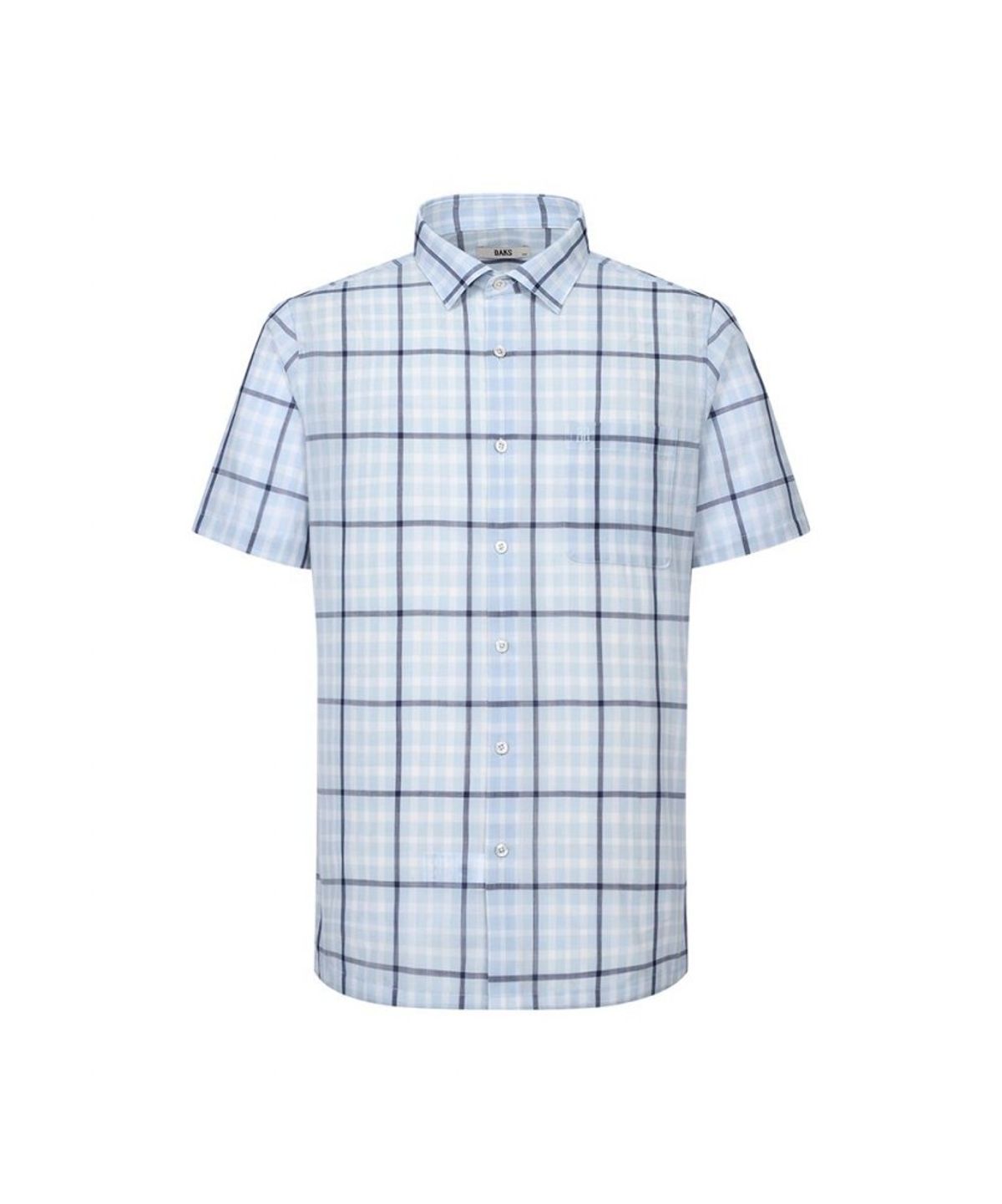 닥스셔츠(DAKS SHIRTS) 울혼방 미디움체크 캐주얼 반팔셔츠_DLS1SHCS140B1