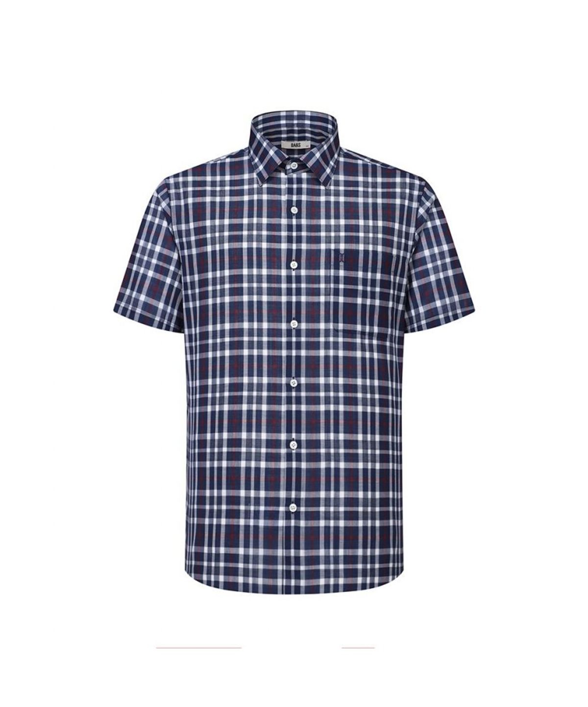 닥스셔츠(DAKS SHIRTS) 울혼방 미디움체크 캐주얼 반팔셔츠_DLS1SHCS140N1