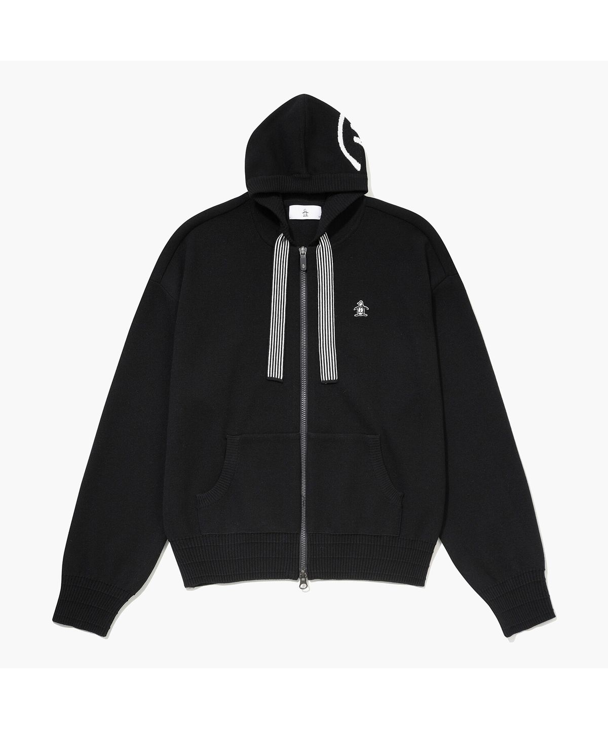 먼싱웨어(MUNSINGWEAR) 여성 간절기 니트 후드집업 블랙 MR122LSJ11