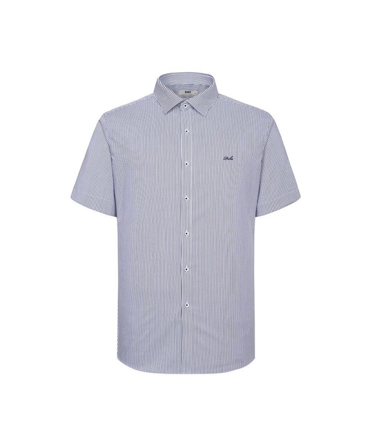닥스셔츠(DAKS SHIRTS) 스트라이프 반팔셔츠 슬림핏 네이비_DLS2SHDS320N1