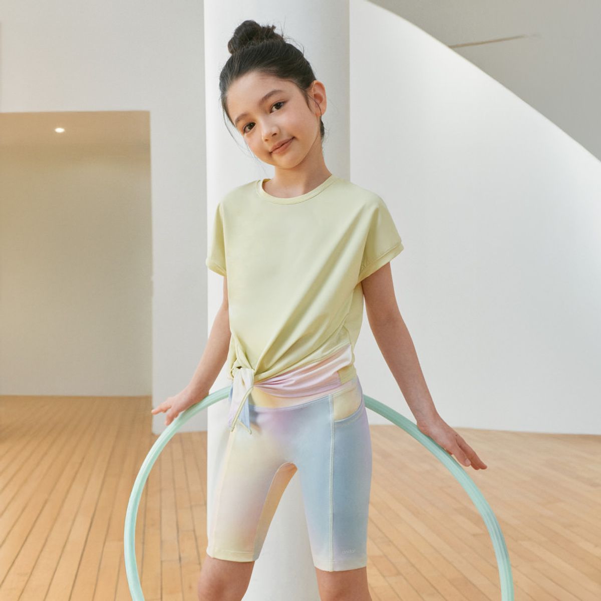 안다르 키즈(ANDAR KIDS) 키즈 옴브레 포켓 4.5부 레깅스 (여아)
