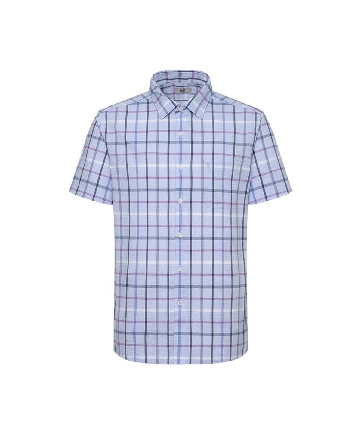 닥스셔츠(DAKS SHIRTS) 면혼방 스트레치 미디움체크 캐주얼 반팔셔츠 레귤러핏_DLS2SHCS421B1