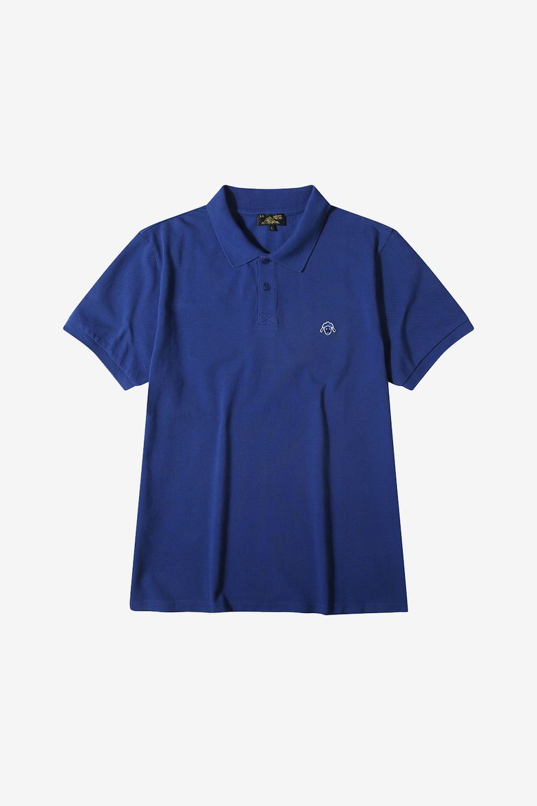 Embroidery Botton Polo T-shirt_Blue