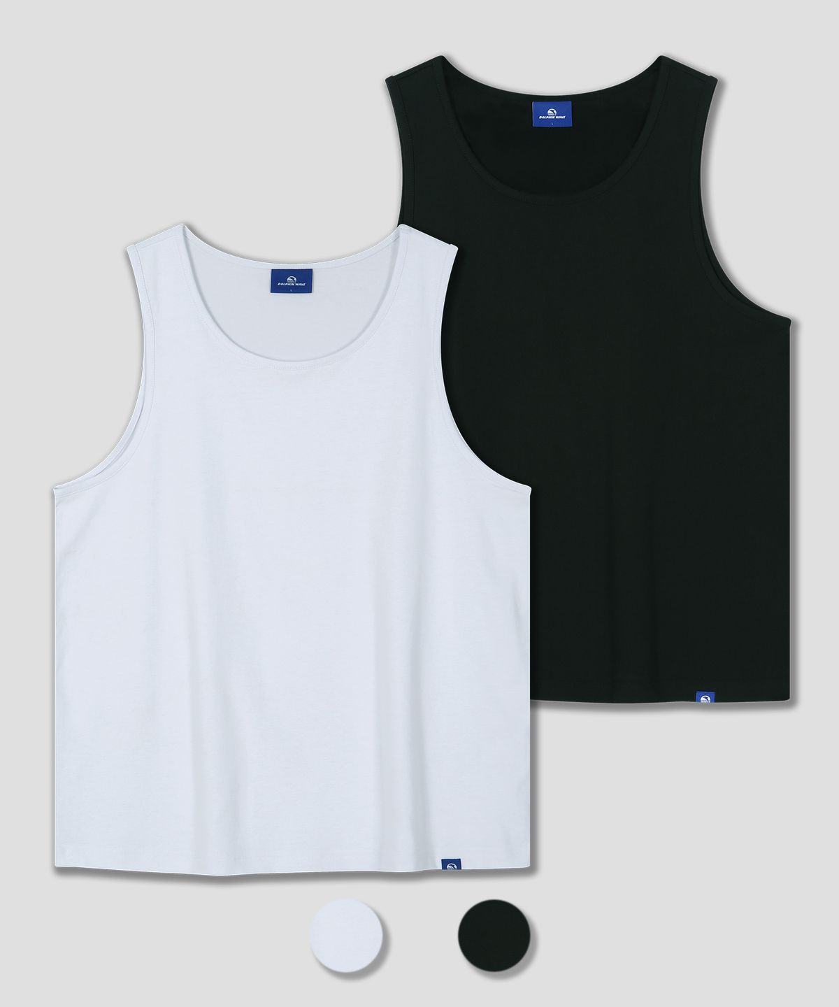 돌핀웨이브어패럴(DOLPHIN WAVE APPAREL) [2팩] 돌핀 루즈 스쿱넥 슬리브리스 탑