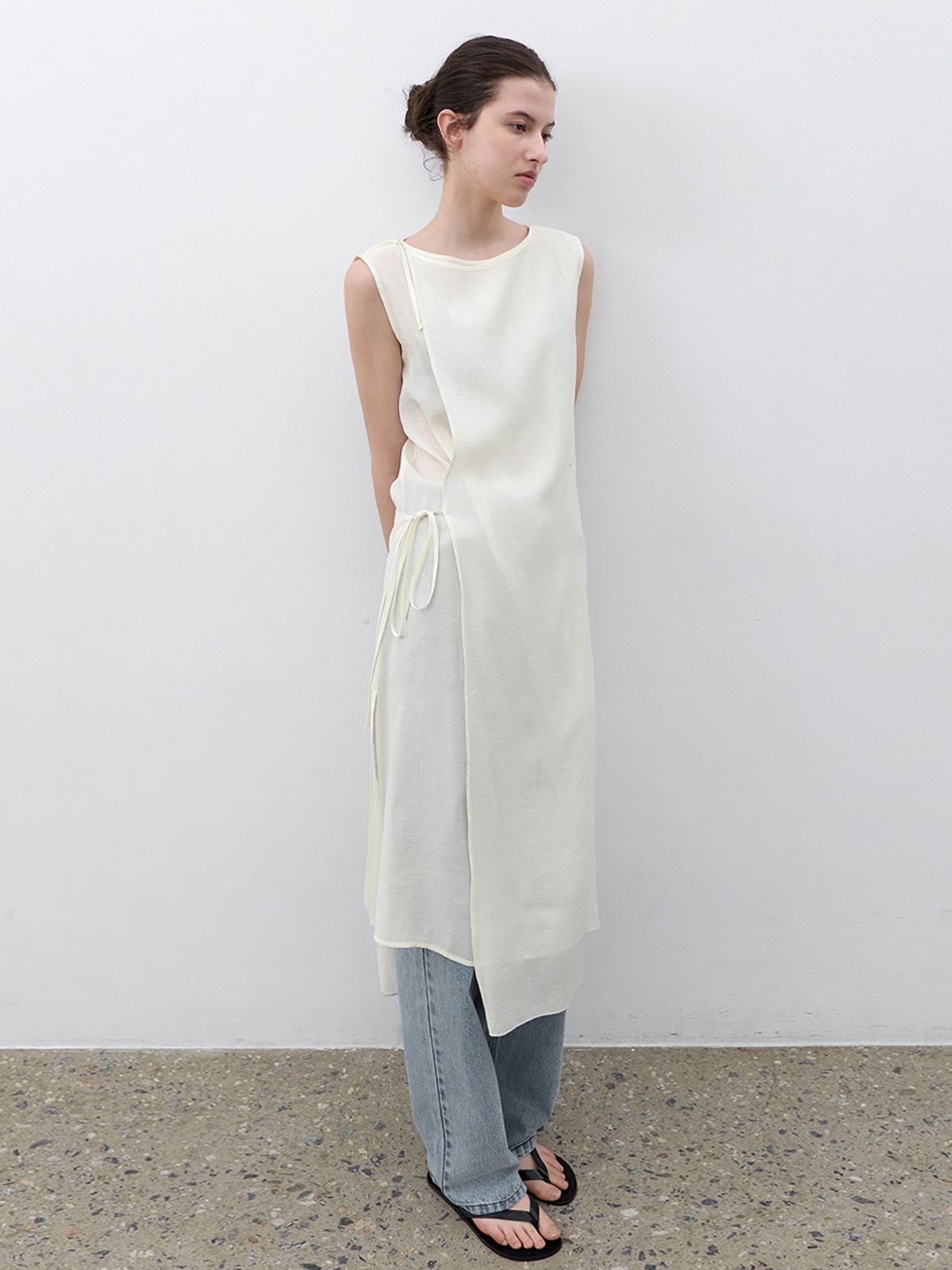 아틀리에 나인(ATELIER NAIN) SHEER STRAP LAYERED DRESS (OP-6337)