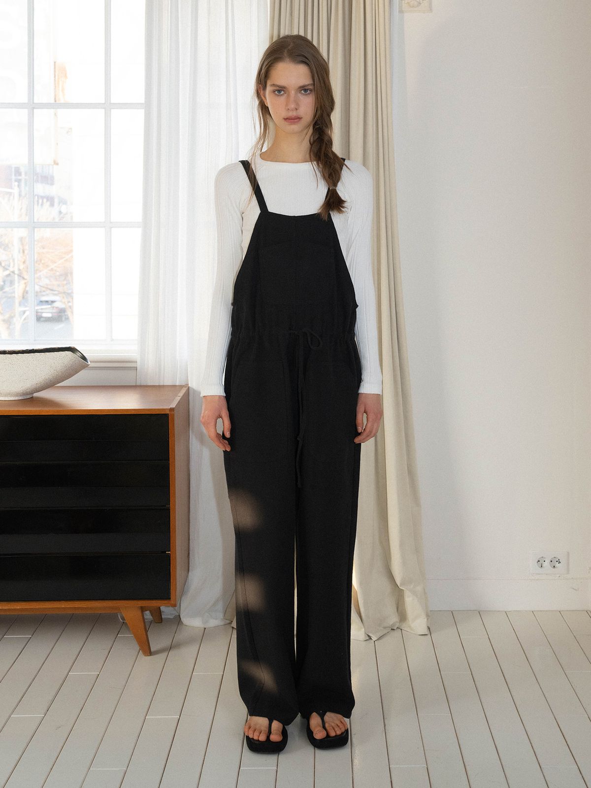 헤더먼트(HETHERMENT) 아뜰리에 오버롤 (블랙)
