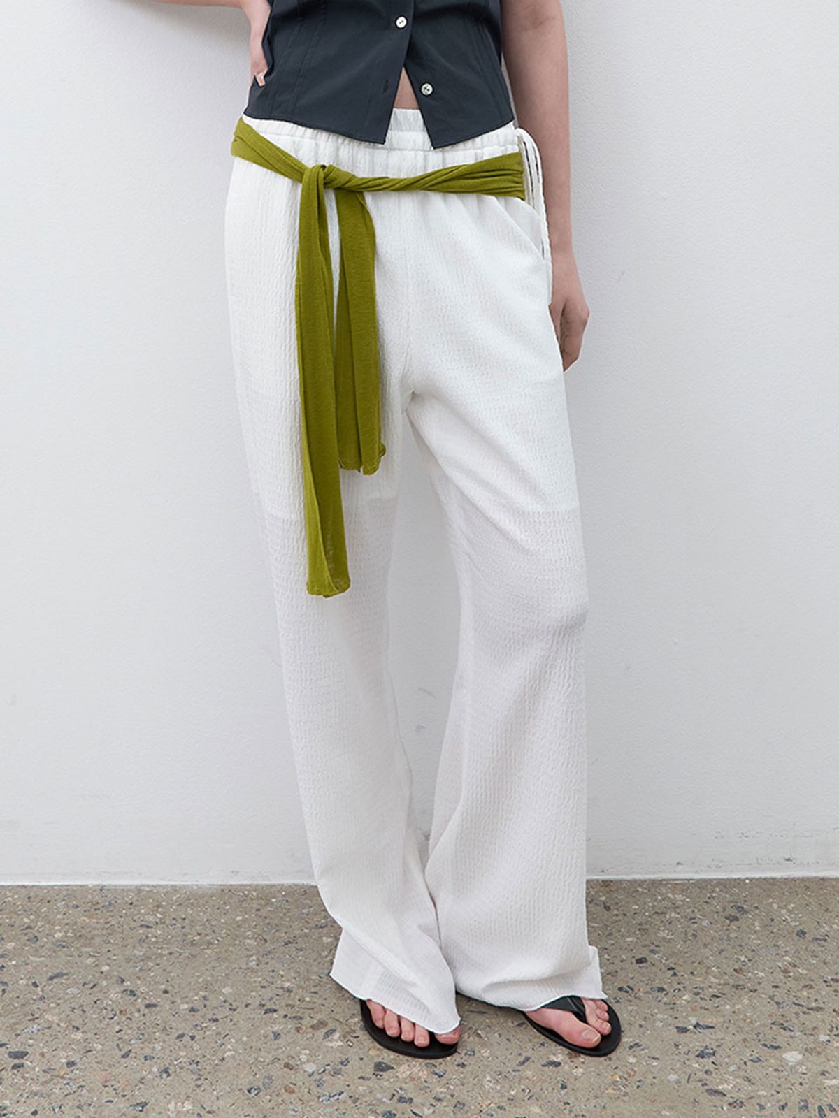 아틀리에 나인(ATELIER NAIN) SIDE STRING BANDING BOOTCUT PANTS (PT-5780)