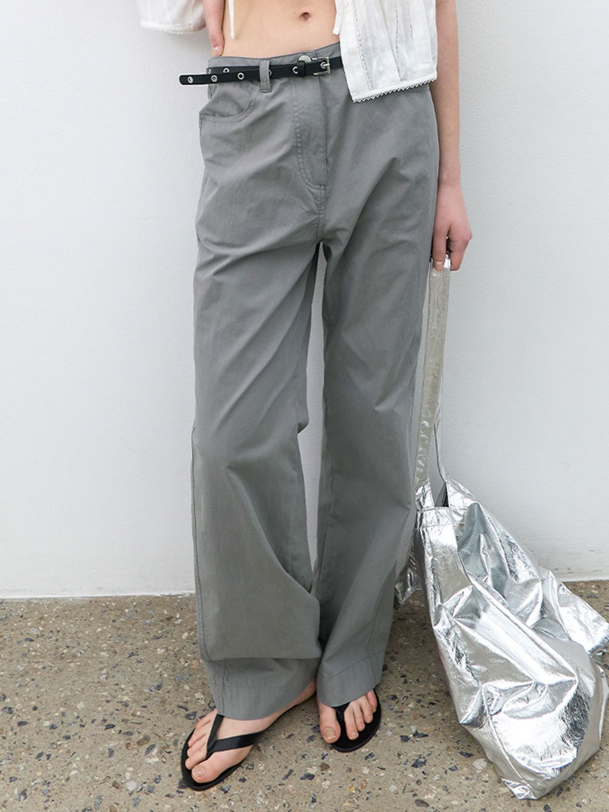 아틀리에 나인(ATELIER NAIN) LOW WAIST EYELET BELT SET PANTS S (PT-5763)