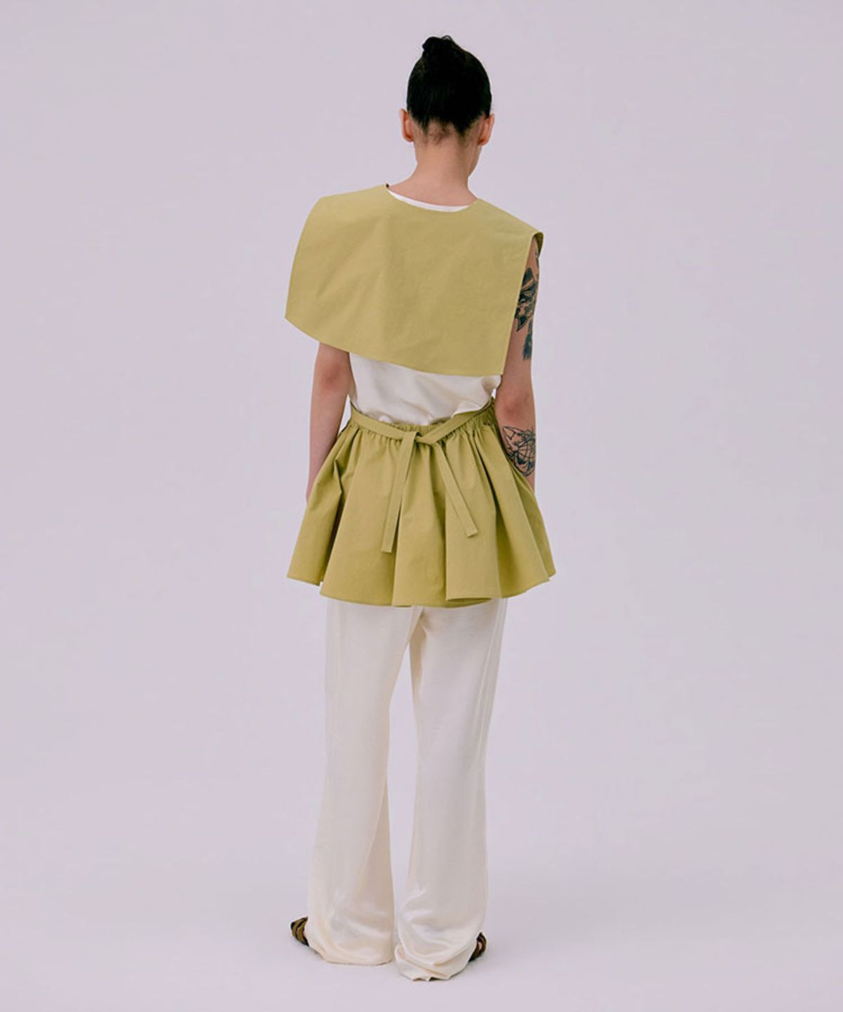 분더캄머(WNDERKAMMER) Sailor Collar Layered Top_Olive(세일러 칼라 레이어드 탑_올리브)