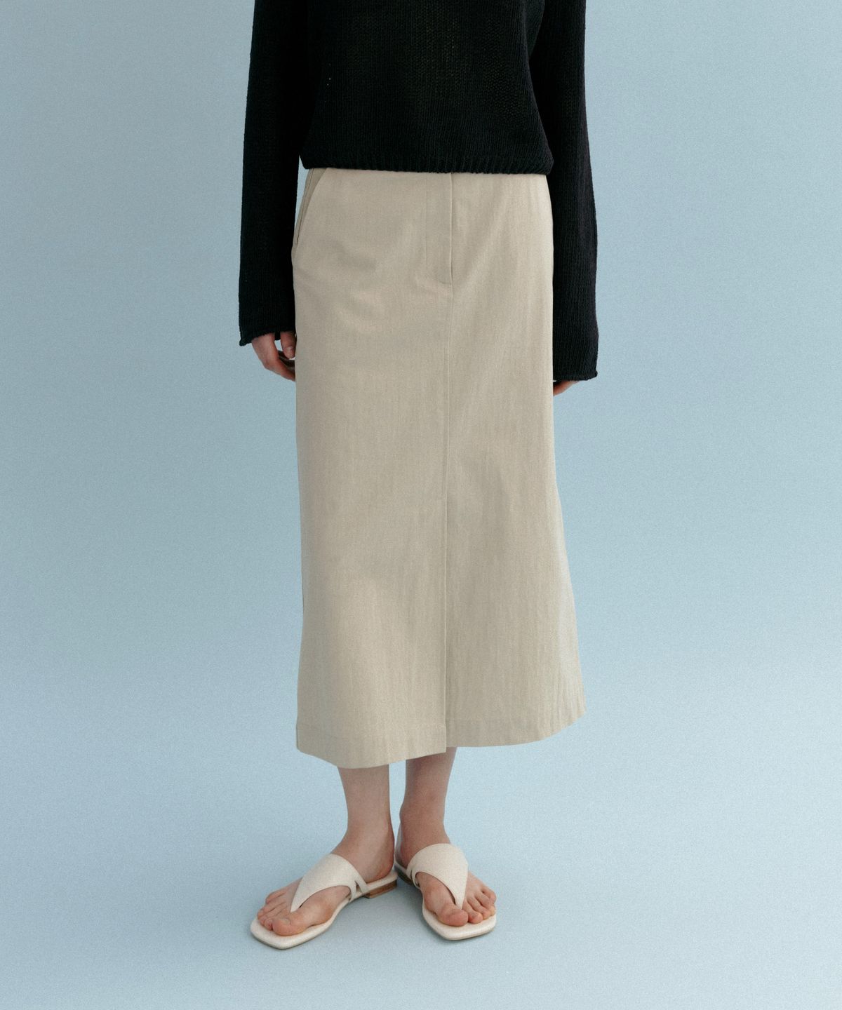 망고매니플리즈(MANGO MANY PLEASE) BILL H SKIRT_KHAKI BEIGE