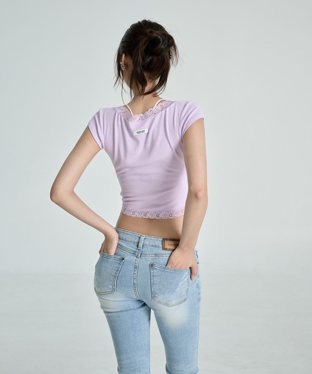 오도어(ODOR) Vintage raw jean in Ice Blue