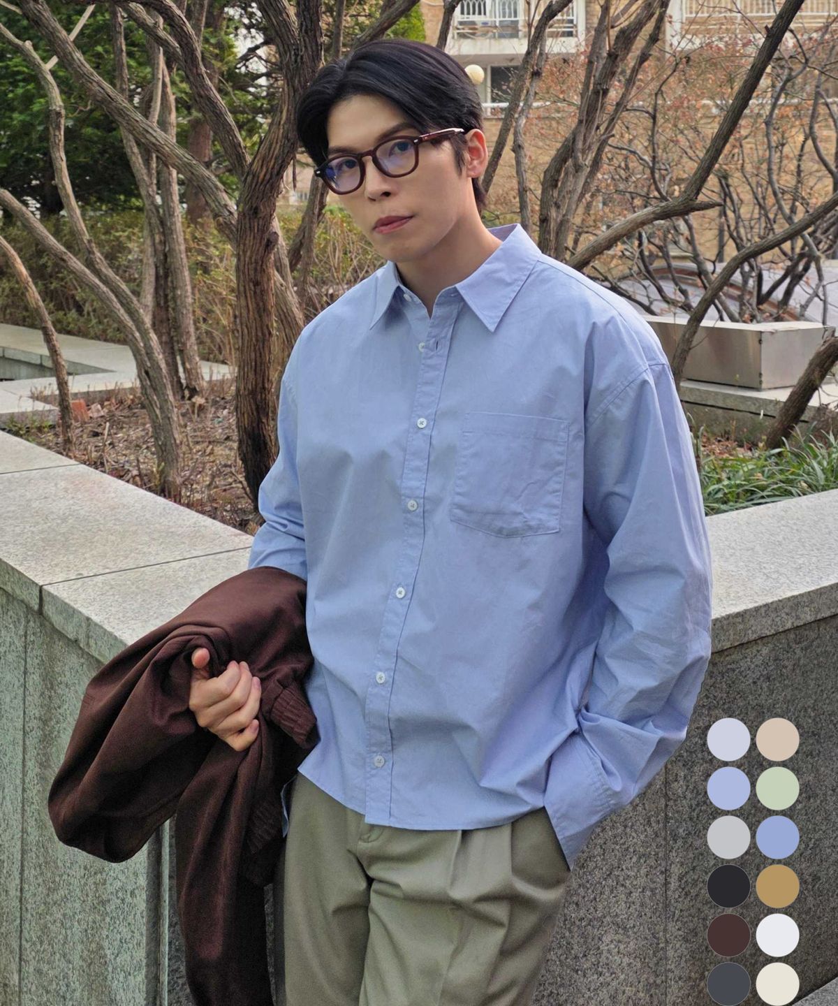 메르고(MERGO) 벨르 코튼 크롭 셔츠 [라이트 블루]