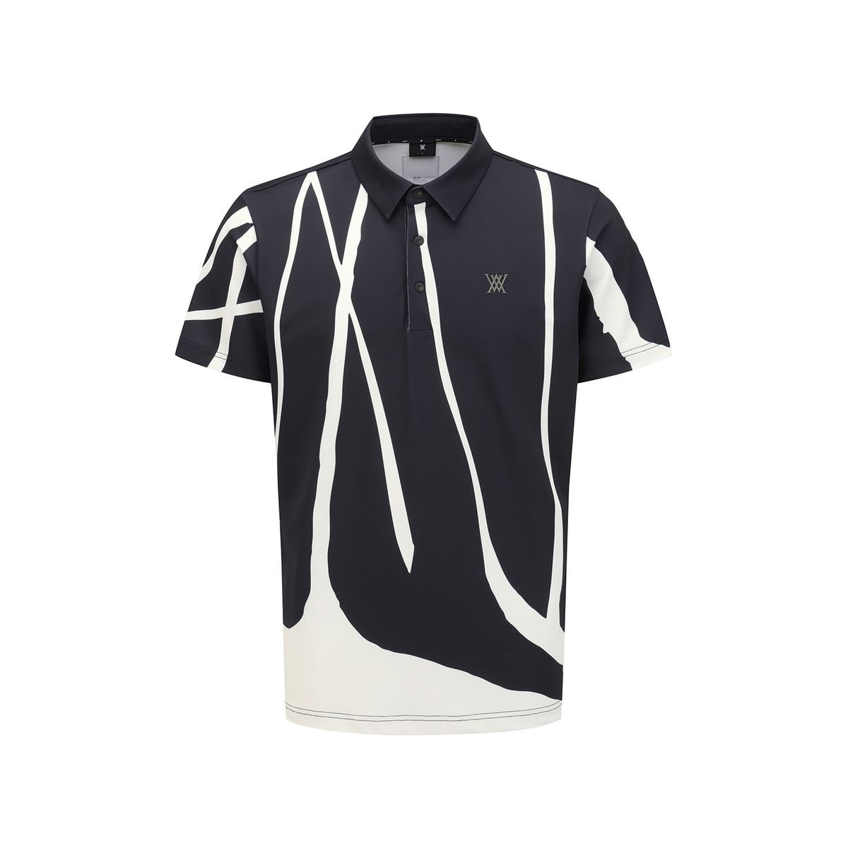 어뉴골프(ANEW GOLF) MEN CHECK SHORT T-SHIRT_BK