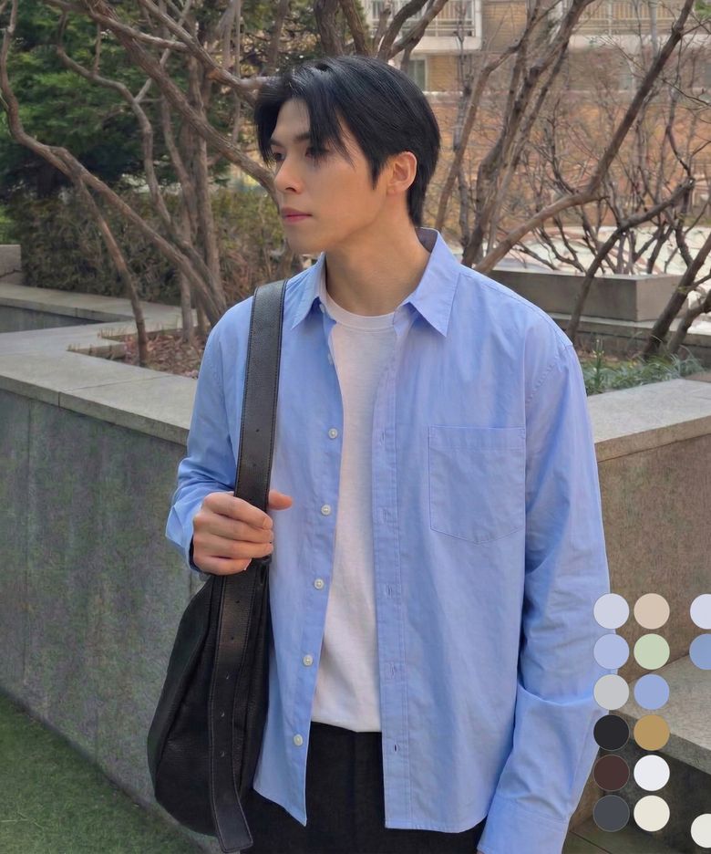 벨르 코튼 크롭 셔츠 [로얄 블루]
