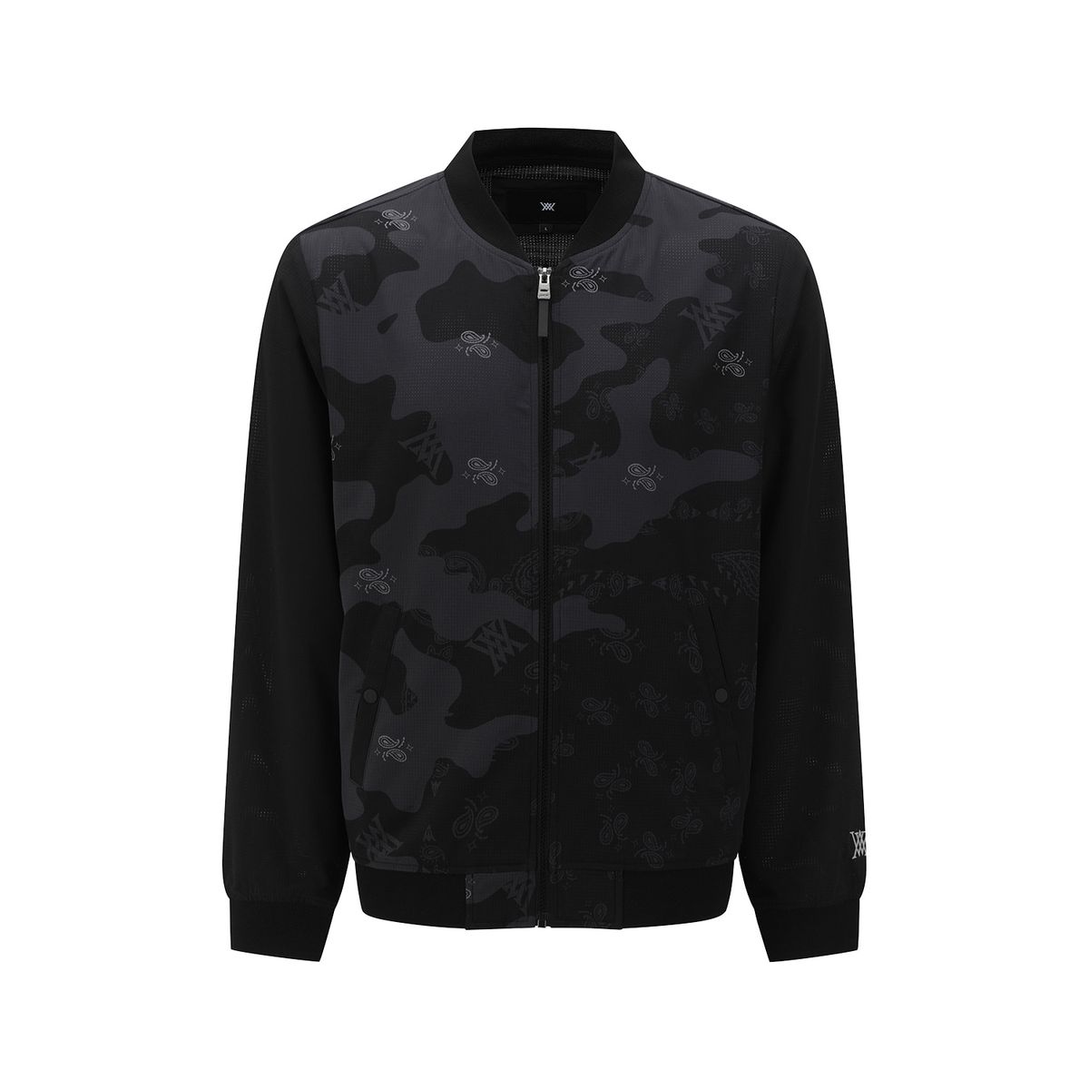 어뉴골프(ANEW GOLF) MEN PATTERN BLOCKED JACKET_BK