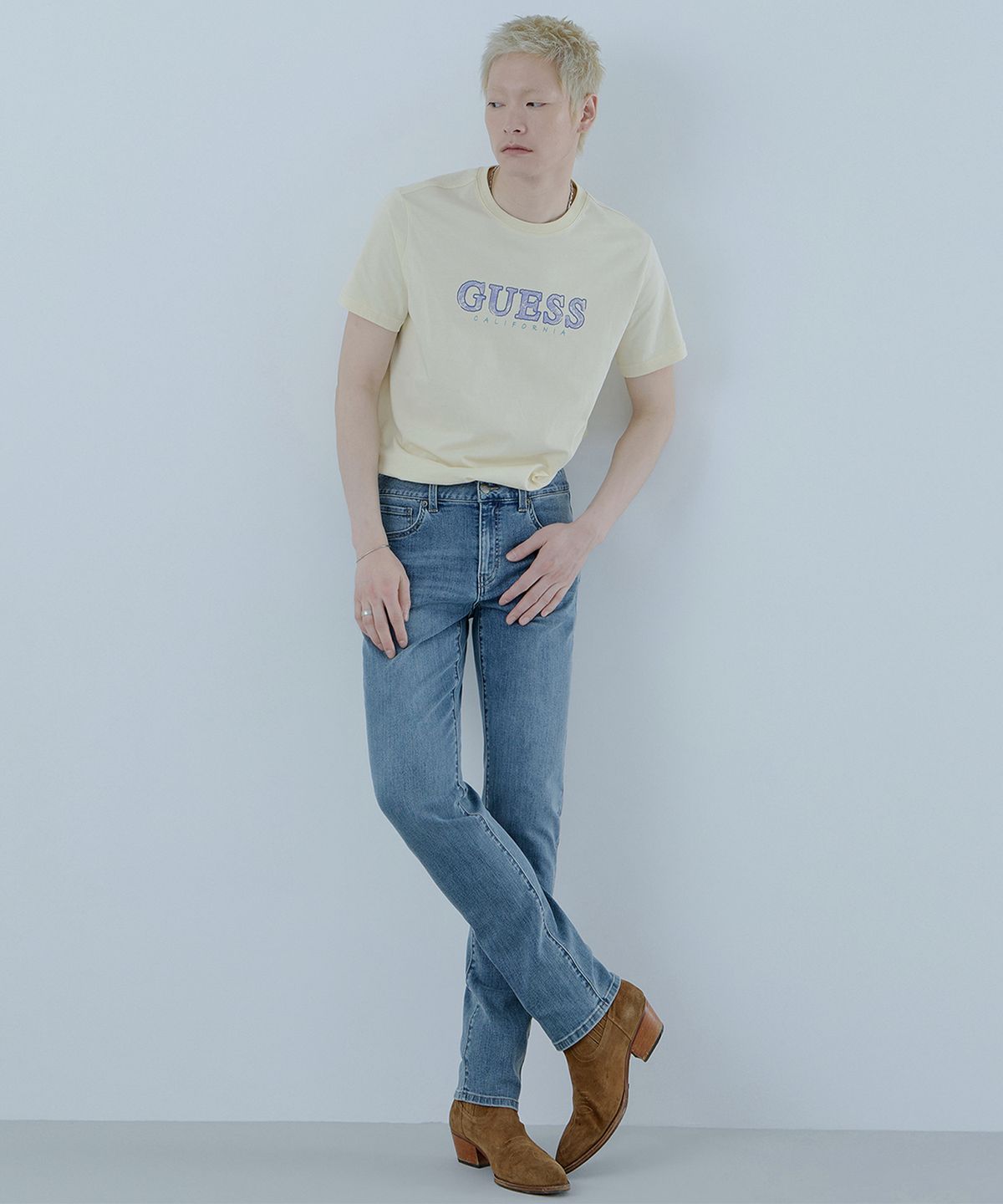 게스(GUESS) [ON]1color 남성 저온스 슬림 스트레이트 MBL NQ2DE130
