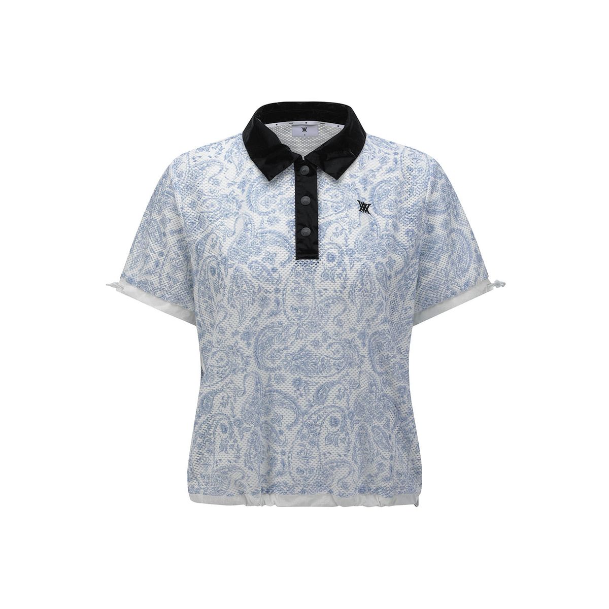 어뉴골프(ANEW GOLF) WOMEN PAISLEY MESH T-SHIRT_BL