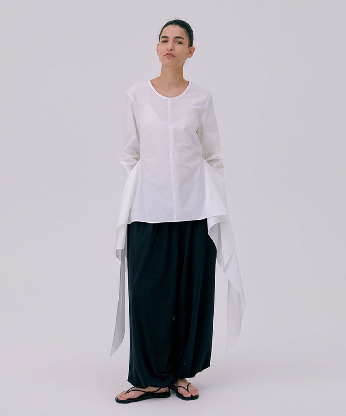 분더캄머(WNDERKAMMER) Drape Blouse_White(드레이프 블라우스_화이트)