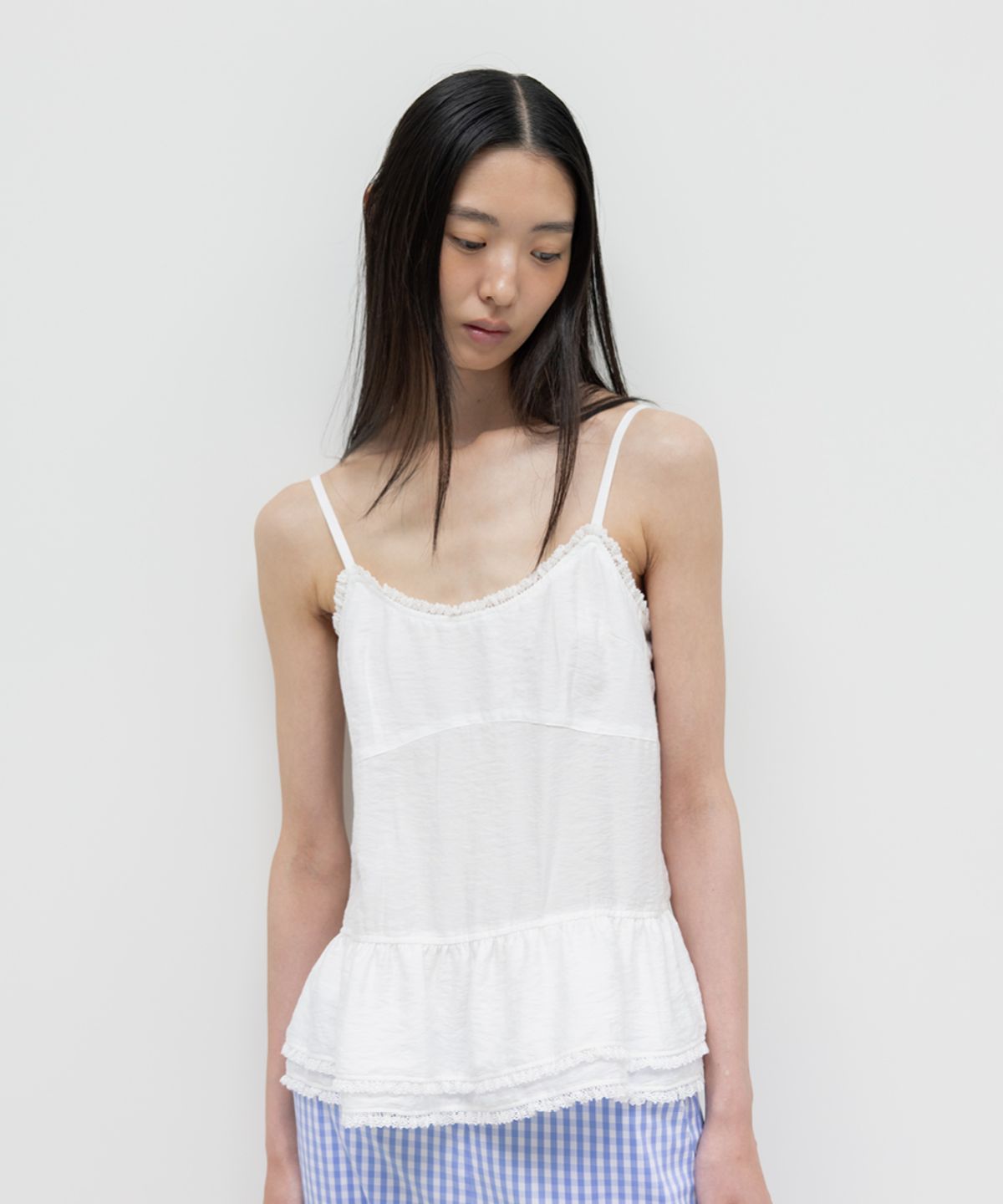 지비에이치 어패럴(GBH APPAREL) FRILL LACE SLEEVELESS / WHITE