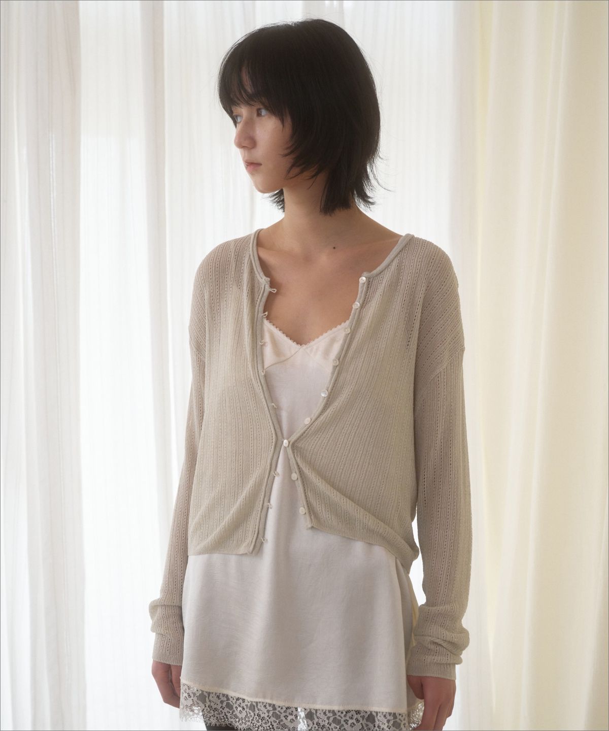 망고매니플리즈(MANGO MANY PLEASE) SARUBI LINEN CARDIGAN_LIGHT GREEN