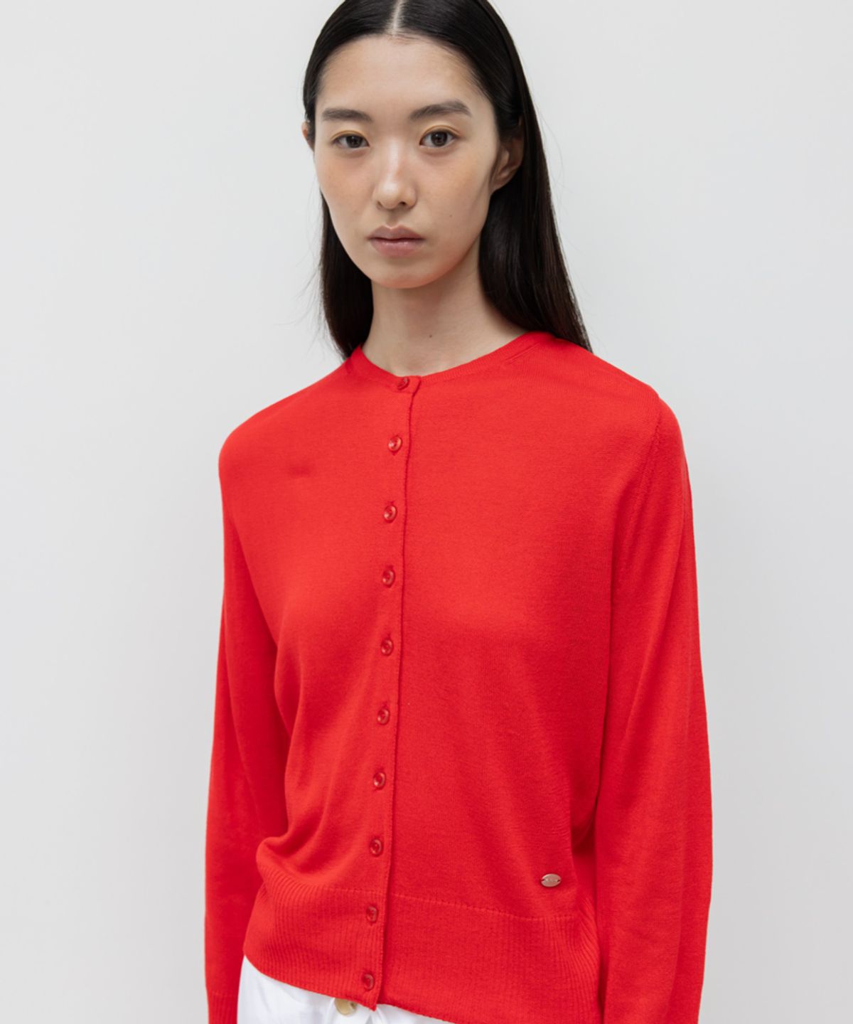 지비에이치 어패럴(GBH APPAREL) SHEER CARDIGAN / RED