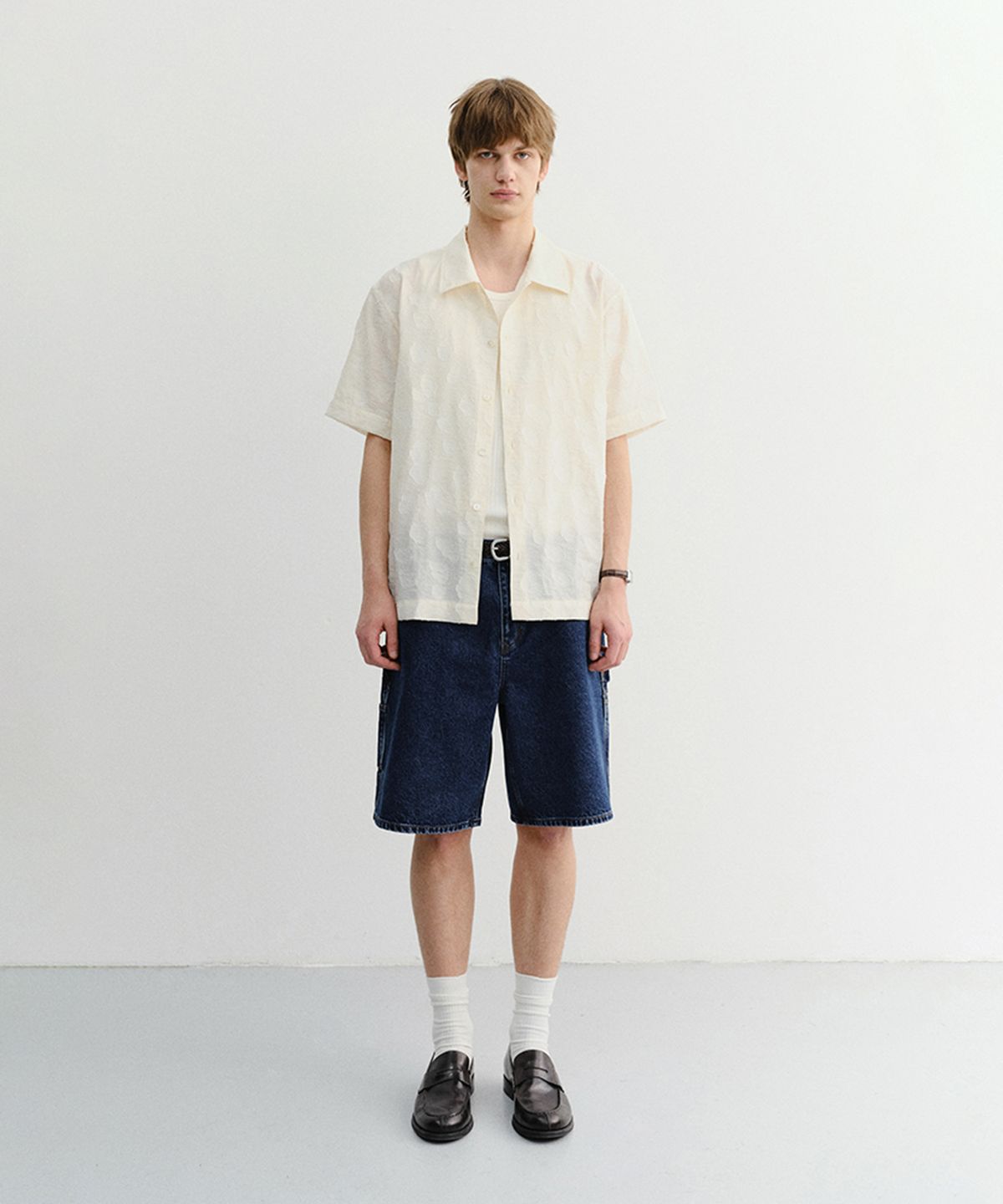 던스트 포 맨(DUNST FOR MEN) CLASSIC CARPENTER DENIM SHORTS_UDPA6B324_CLASSIC BLUE