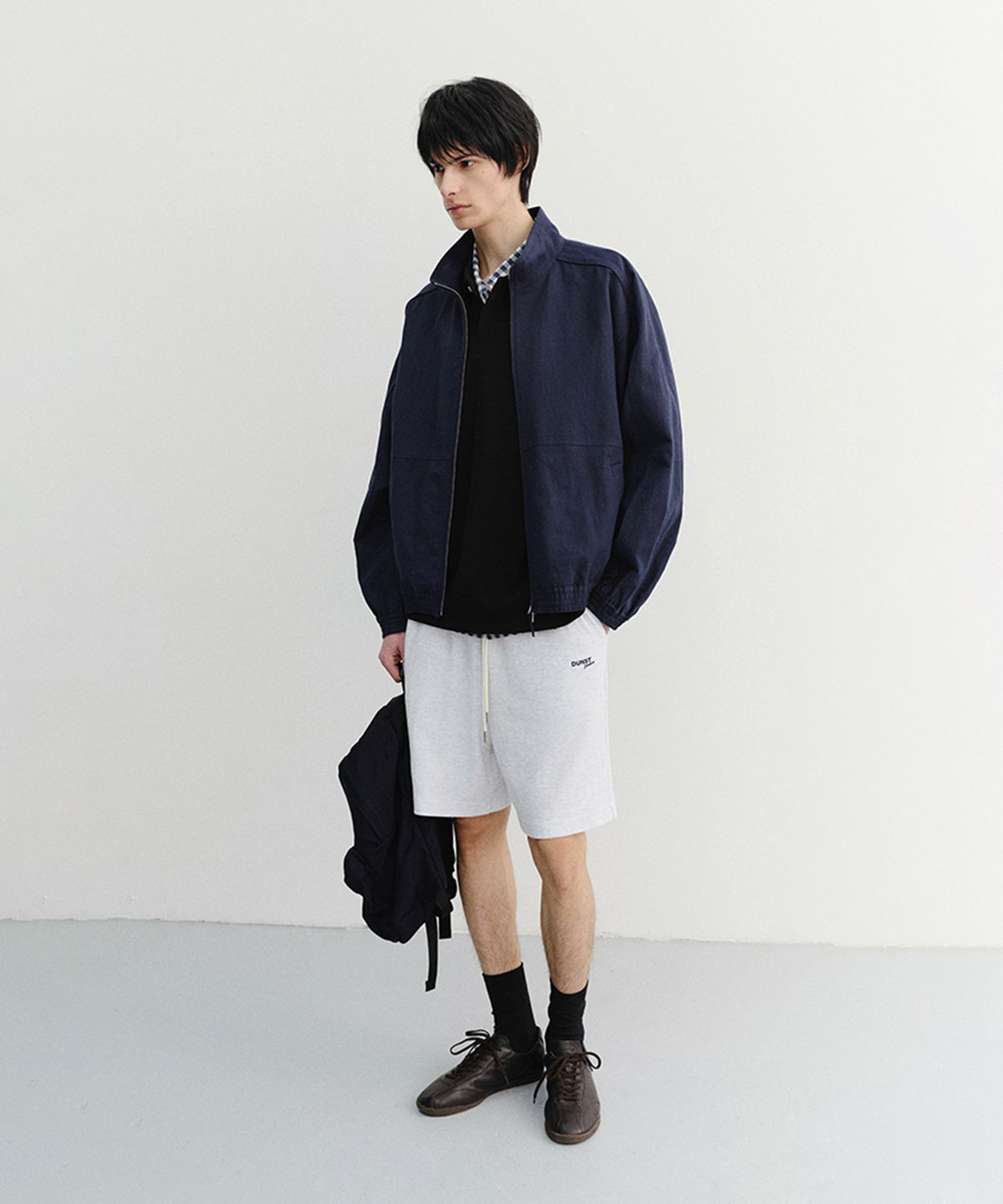 던스트 포 맨(DUNST FOR MEN) LOGO SWEAT SHORTS_UNISEX_UDPA6B124_LIGHT MELANGE GREY