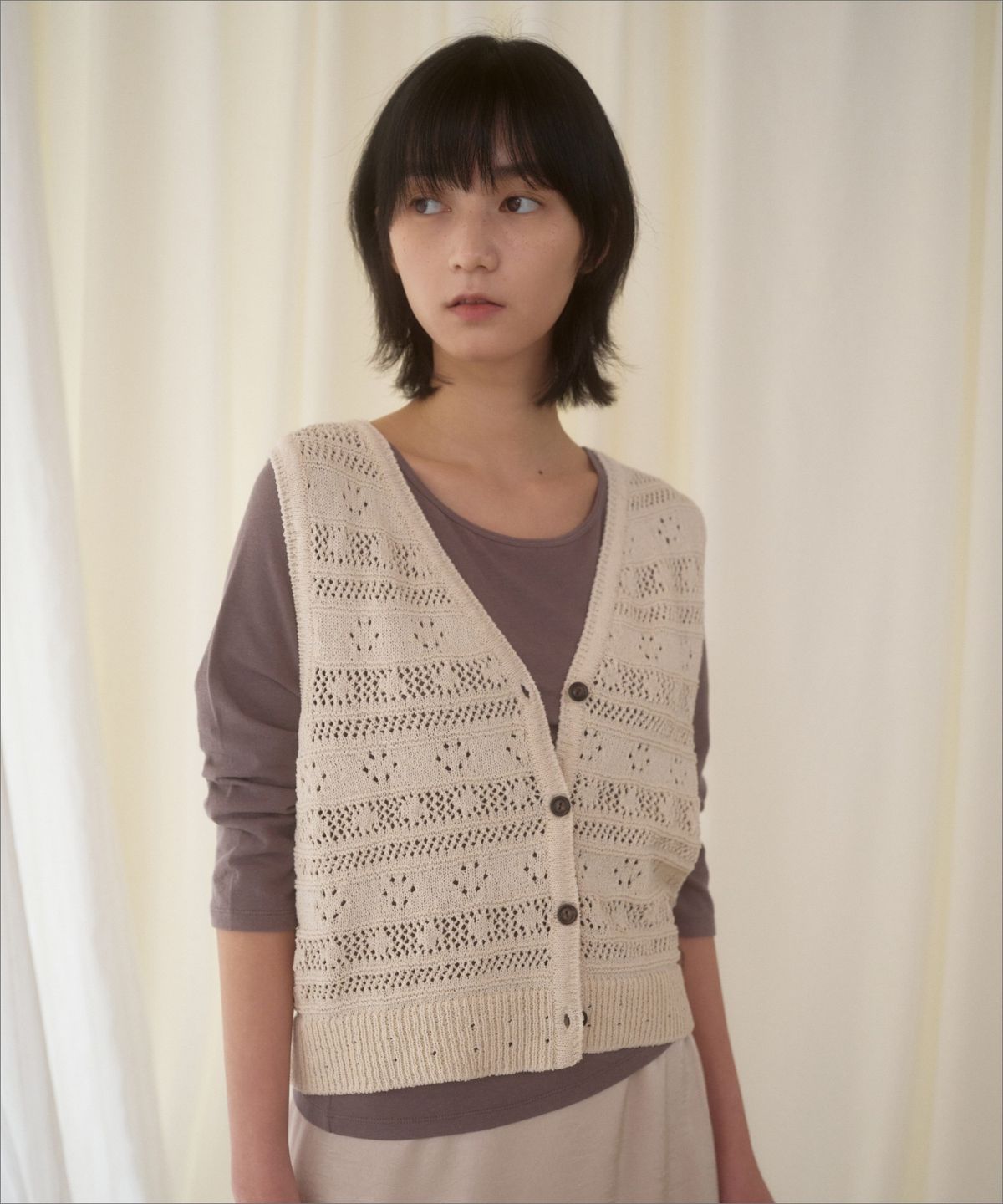 망고매니플리즈(MANGO MANY PLEASE) ELMO KNIT VEST_NATURAL