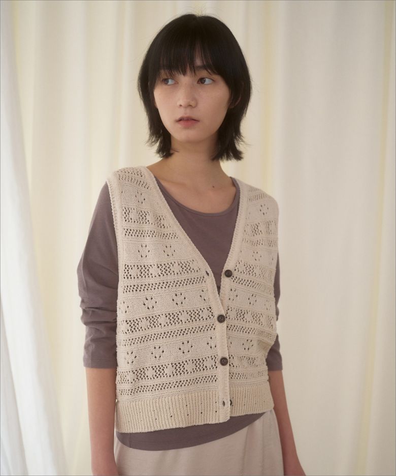 ELMO KNIT VEST_NATURAL