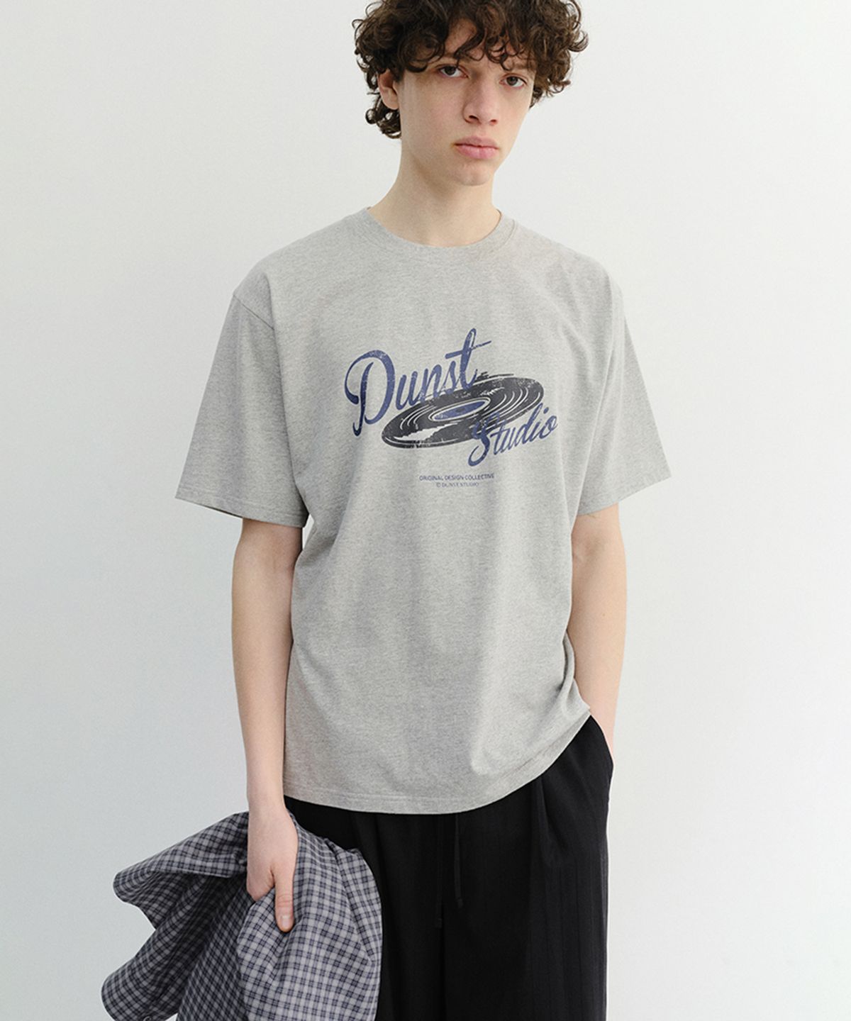 던스트 포 맨(DUNST FOR MEN) VINYL T-SHIRT_UNISEX_UDTS6B144_MELANGE GREY