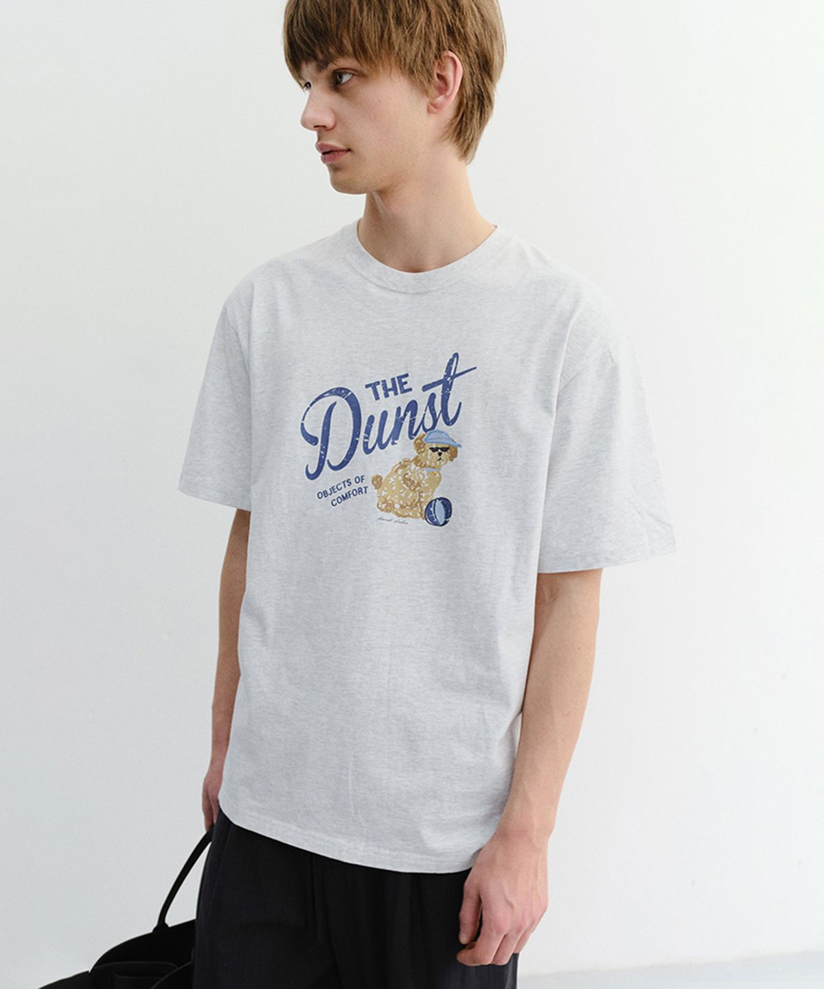 던스트 포 맨(DUNST FOR MEN) DRAWING PUPPY T-SHIRT_UNISEX_UDTS6B127_LIGHT MELANGE GREY