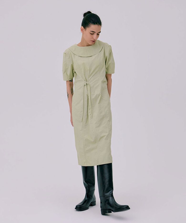Puff sleeve dress_Light Khaki(퍼프 소매 드레스_라이트 카키)
