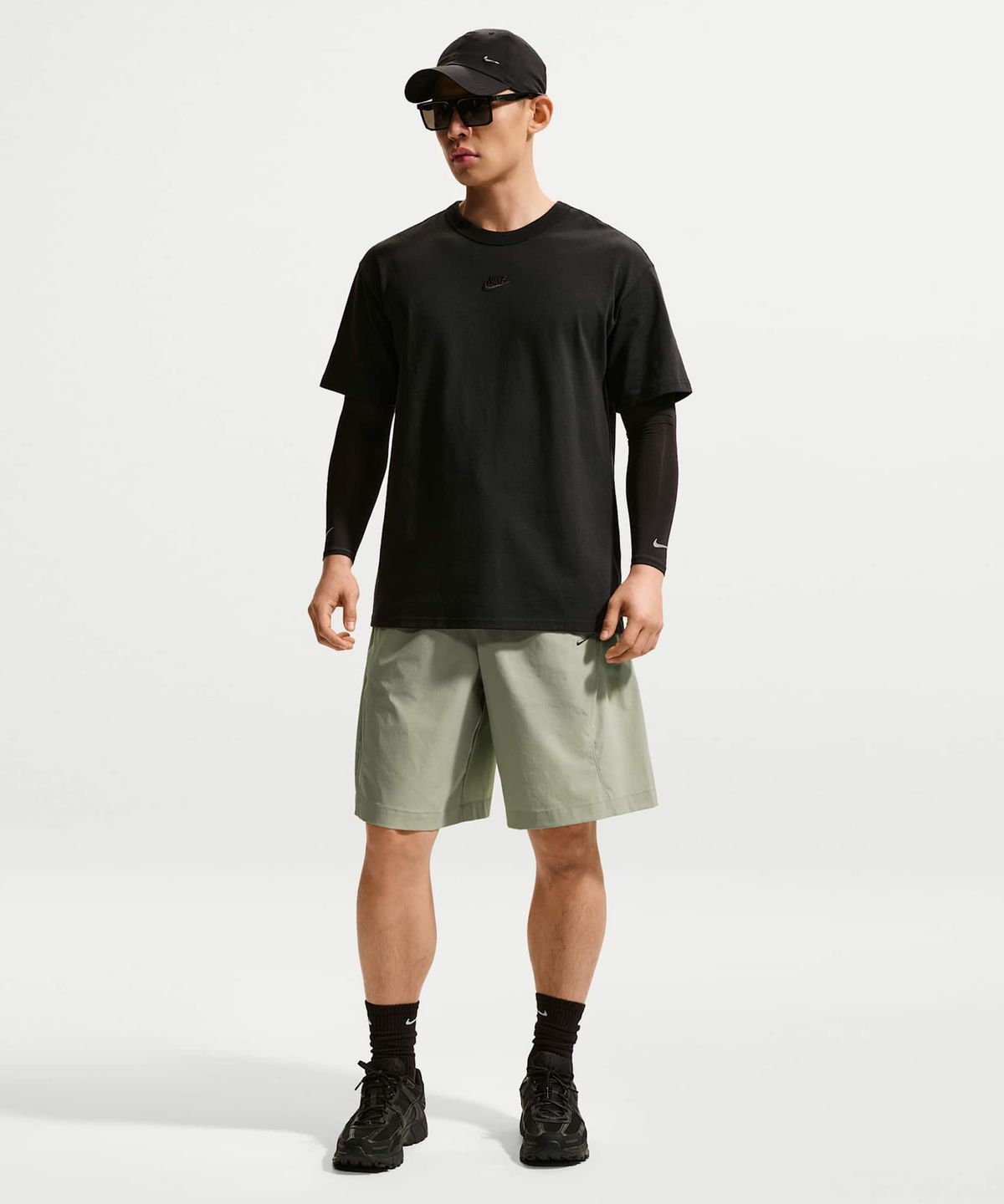 나이키(NIKE) 테크 헬리오스 드라이 핏 쇼츠 M - 스프루스 포그:블랙 / IF1305-304