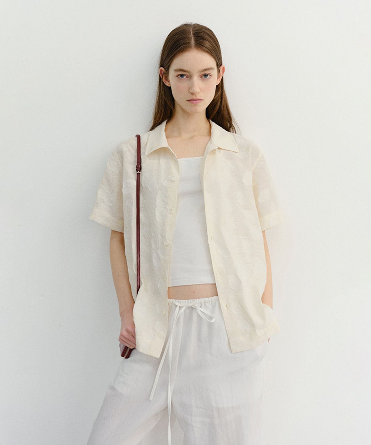 던스트(DUNST) UNISEX HOLIDAY JACQUARD SHIRT_UDSH6B122_CREAM JACQUARD