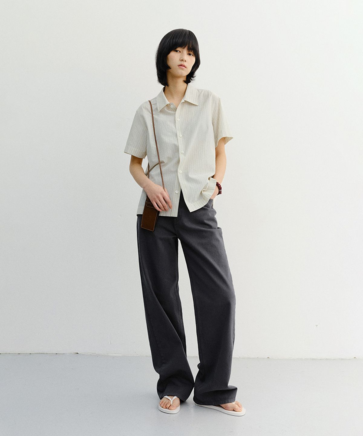 던스트(DUNST) UNISEX HOLIDAY STRIPED SHIRT_UDSH6B123_CREAM STRIPE