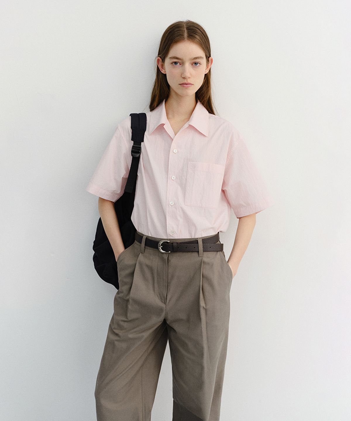 던스트(DUNST) UNISEX OPEN COLLARED SHIRT_UDSH6B130_SOFT PINK