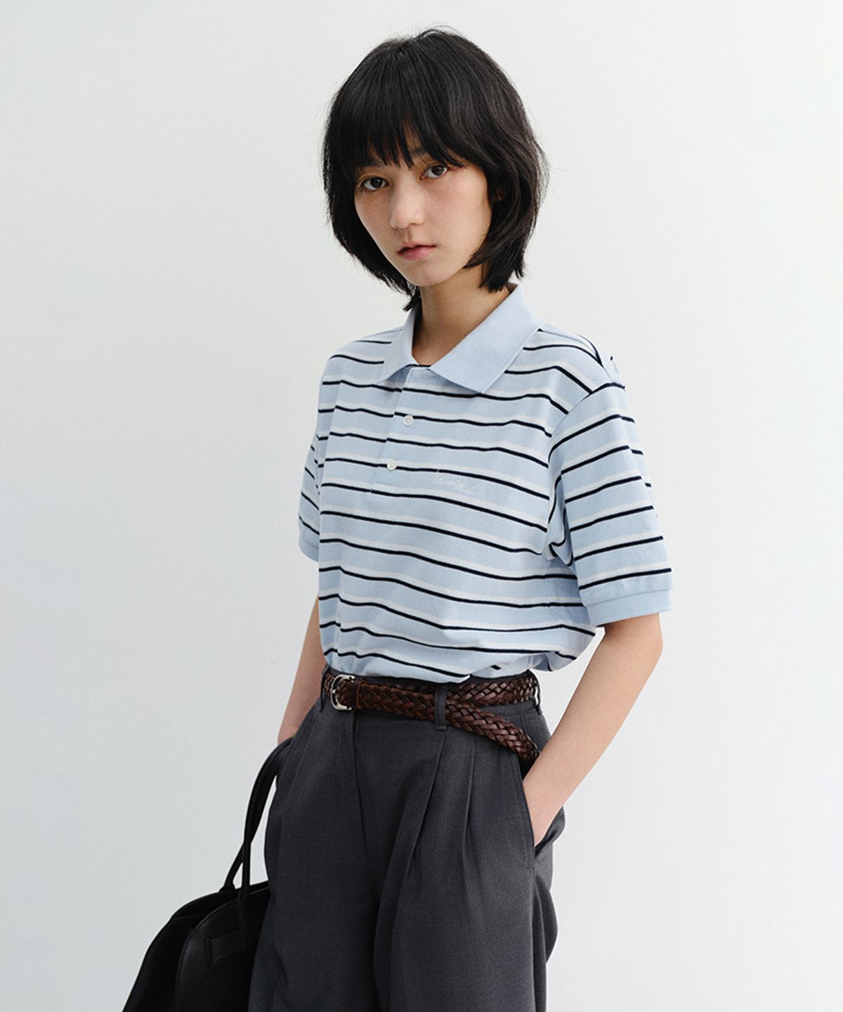 던스트(DUNST) UNISEX STRIPED POLO SHIRT_UDTS6B121_SOFT BLUE